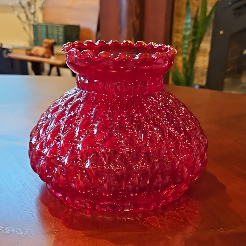 Red Textured Glass Decorative Vase - Home Accents
